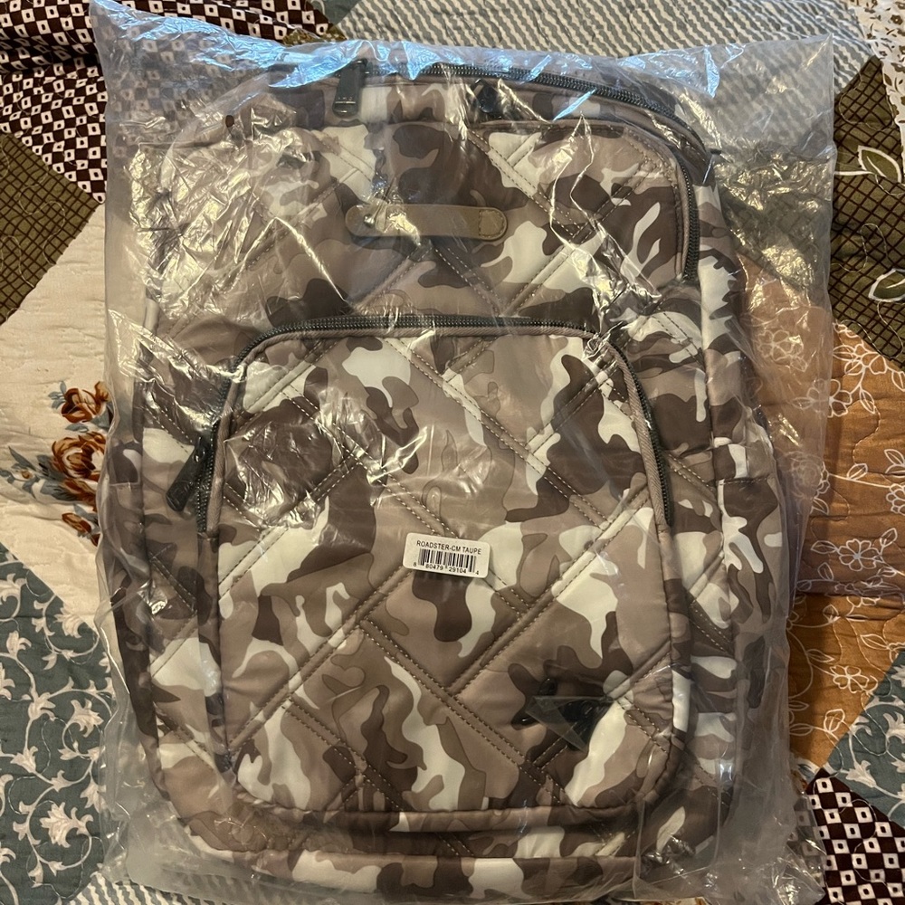 NWT New Lug Roadster Camo Taupe brown backpack